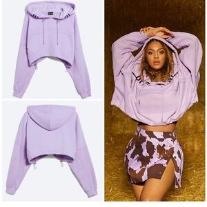 IVY PARK IVY RODEO LAVENDER CROP HOODIE SIZE MEDIUM